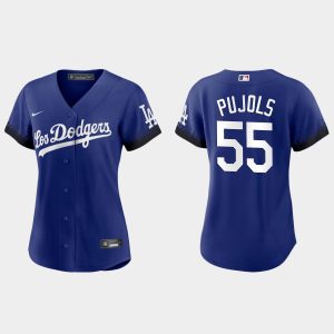 Outstanding Los Angeles Dodgers #55 Albert Pujols Nike Women's 2021 City Connect MLB Jersey Royal Sports enthusiasts seize this opportunity Order now to feel the game excitement