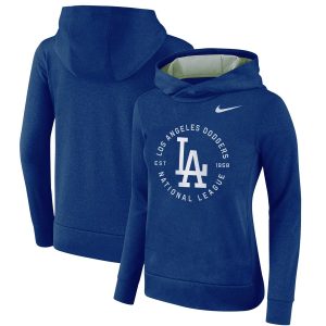 Outstanding Los Angeles Dodgers Nike Women's Therma Pullover Hoodie Royal Limited stock Order now to show your love for your team
