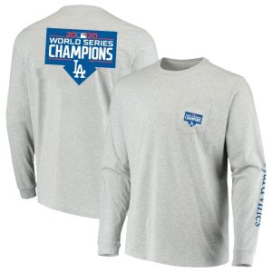 Outstanding Los Angeles Dodgers Vineyard Vines 2020 World Series Champions Long Sleeve T Shirt Gray Act fast Only a few left Secure yours today