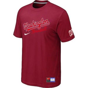 Outstanding MLB Washington Nationals Red Nike Short Sleeve Practice T Shirt