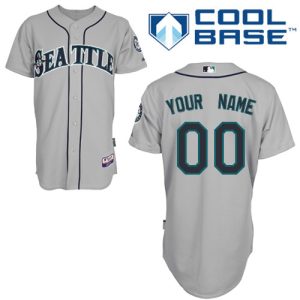 Outstanding Mariners Customized Authentic Grey Cool Base MLB Jersey (S 3XL)