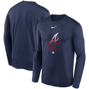 Outstanding Men's Atlanta Braves Nike Navy Authentic Collection Legend Performance Long Sleeve T Shirt Sports enthusiasts seize this opportunity Order now to feel the game excitement