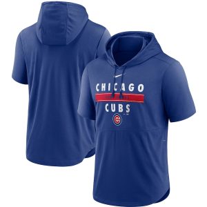 Outstanding Men's Chicago Cubs Nike Royal Home Team Short Sleeve Hoodie Top Limited stock Order now to show your love for your team