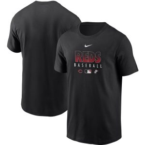 Outstanding Men's Cincinnati Reds Nike Black Authentic Collection Team Performance T Shirt