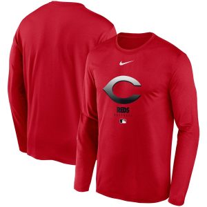Outstanding Men's Cincinnati Reds Nike Red Authentic Collection Legend Performance Long Sleeve T Shirt Limited stock Order now to show your love for your team