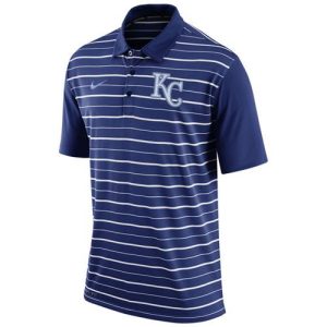 Outstanding Men's Kansas City Royals Nike Royal Dri FIT Stripe Polo