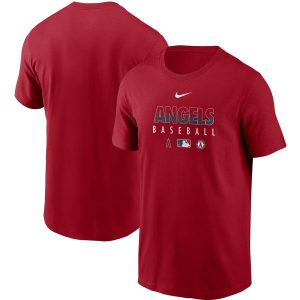 Outstanding Men's Los Angeles Angels Nike Red Authentic Collection Team Performance T Shirt