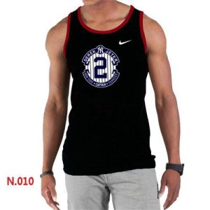 Outstanding Men's Nike New York Yankees #2 Derek Jeter Official Final Season Commemorative Logo Tank Top Black