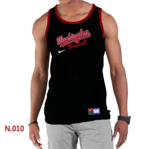 Outstanding Men's Nike Washington Nationals Home Practice Tank Top Black
