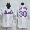 Outstanding Mets #30 Michael Conforto White(Blue Strip) Women's Home Stitched MLB Jersey Sports fans this is your chance Order soon to be part of the action