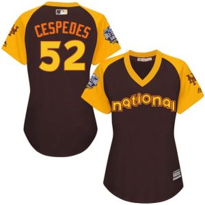 Outstanding Mets #52 Yoenis Cespedes Brown 2016 All Star National League Women's Stitched MLB Jersey Limited stock Order now to show your love for your team