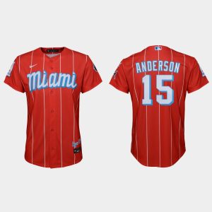 Outstanding Miami Marlins #15 Brian Anderson Youth Nike 2021 City Connect Authentic MLB Jersey Red Act fast Only a few left Secure yours today