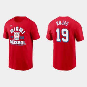 Outstanding Miami Marlins #19 Miguel Rojas Men's Nike 2021 City Connect T Shirt Red Retailers boost your inventory Order now to meet customer demand
