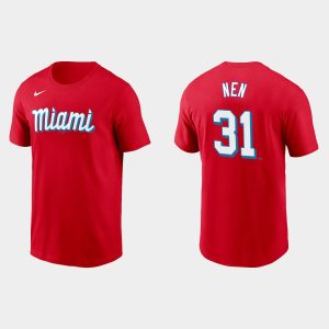 Outstanding Miami Marlins #31 Robb Nen Men's Nike 2021 City Connect Wordmark T Shirt Red Collectors this is a must have Add it to your collection by ordering