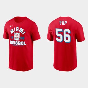 Outstanding Miami Marlins #56 Zach Pop Men's Nike 2021 City Connect T Shirt Red Retailers boost your inventory Order now to meet customer demand