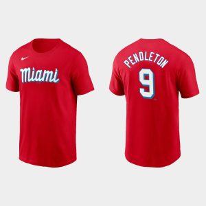 Outstanding Miami Marlins #9 Terry Pendleton Men's Nike 2021 City Connect Wordmark T Shirt Red Hurry Exclusive offer Place your order immediately for a great jersey