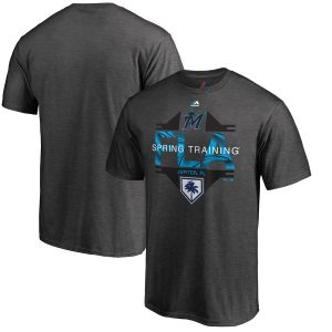 Outstanding Miami Marlins Majestic 2019 Spring Training Grapefruit League Big & Tall Winner T Shirt Gray