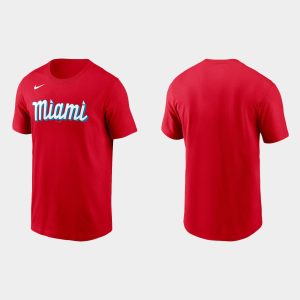 Outstanding Miami Marlins Men's Nike 2021 City Connect Wordmark T Shirt Red Sports enthusiasts seize this opportunity Order now to feel the game excitement