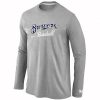 Outstanding Milwaukee Brewers Long Sleeve MLB T Shirt Grey