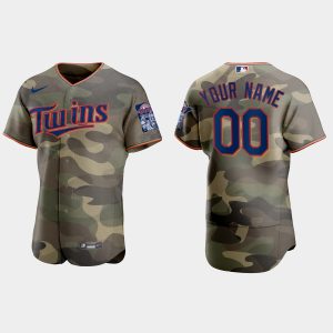 Outstanding Minnesota Twins Custom Men's Nike 2021 Armed Forces Day Authentic MLB Jersey  Camo