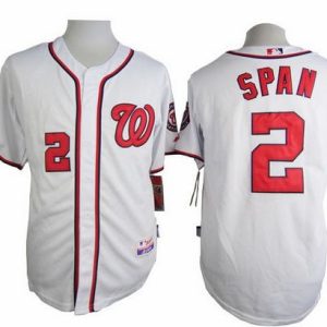 Outstanding Nationals #2 Denard Span White Cool Base Stitched MLB Jersey