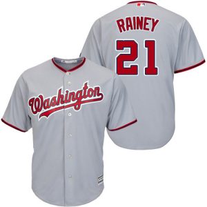 Outstanding Nationals #21 Tanner Rainey Grey New Cool Base Stitched MLB Jersey