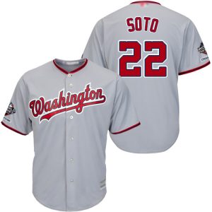 Outstanding Nationals #22 Juan Soto Grey Cool Base 2019 World Series Champions Stitched Youth MLB Jersey Sports fans this is your chance Order soon to be part of the action