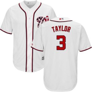 Outstanding Nationals #3 Michael Taylor White New Cool Base Stitched MLB Jersey