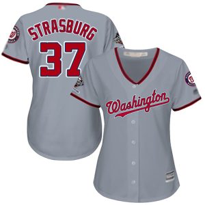 Outstanding Nationals #37 Stephen Strasburg Grey Road 2019 World Series Champions Women's Stitched MLB Jersey Collectors this is a must have Add it to your collection by ordering