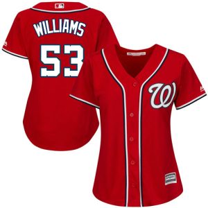 Outstanding Nationals #53 Austen Williams Red Alternate Women's Stitched MLB Jersey Act fast Only a few left Secure yours today