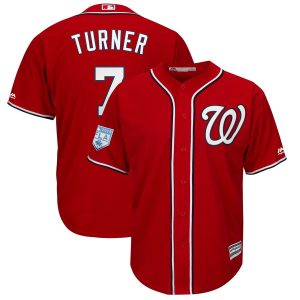 Outstanding Nationals #7 Trea Turner Red 2019 Spring Training Cool Base Stitched MLB Jersey