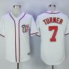 Outstanding Nationals #7 Trea Turner White New Cool Base Stitched MLB Jersey