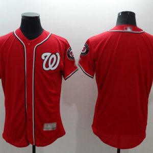 Outstanding Nationals Blank Red Flexbase Authentic Collection 2019 World Series Champions Stitched MLB Jersey