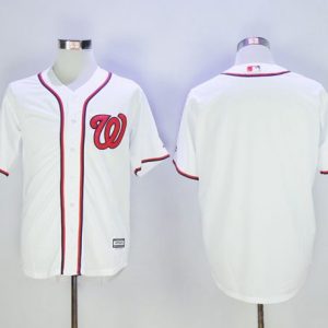 Outstanding Nationals Blank White New Cool Base Stitched MLB Jersey