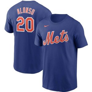 Outstanding New York Mets #20 Pete Alonso Nike Name & Number T Shirt Royal Collectors this is a must have Add it to your collection by ordering