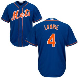 Outstanding New York Mets #4 Jed Lowrie Cool Base Royal Stitched MLB Jersey