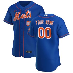 Outstanding New York Mets Custom Men's Nike Royal Alternate 2020 Authentic Player MLB Jersey