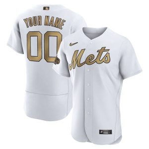 Outstanding New York Mets Custom Men's Nike White 2022 MLB All Star Game Authentic Jersey
