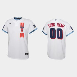 Outstanding New York Mets Custom Youth 2021 MLB All Star Game White Jersey