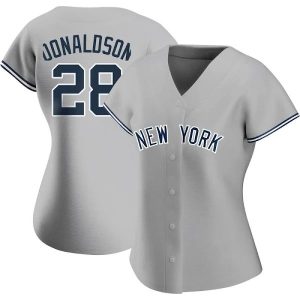 Outstanding New York Yankees #28 Josh Donaldson Women's Authentic Gray Road Name Jersey Sports enthusiasts seize this opportunity Order now to feel the game excitement