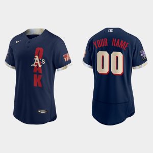 Outstanding Oakland Athletics Custom 2021 MLB All Star Game Authentic Navy Jersey