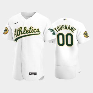 Outstanding Oakland Athletics Custom Men's Nike 2022 Ray Patch Authentic Home White Jersey
