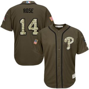 Outstanding Phillies #14 Pete Rose Green Salute to Service Stitched Youth MLB Jersey Collectors this is a must have Add it to your collection by ordering
