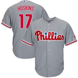 Outstanding Phillies #17 Rhys Hoskins Grey Cool Base Stitched Youth MLB Jersey Sports enthusiasts seize this opportunity Order now to feel the game excitement