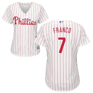 Outstanding Phillies #7 Maikel Franco White(Red Strip) Home Women's Stitched MLB Jersey For a short time available Grab yours quickly to own a team jersey