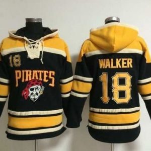 Outstanding Pirates #18 Neil Walker Black Sawyer Hooded Sweatshirt MLB Hoodie