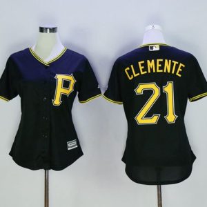 Outstanding Pirates #21 Roberto Clemente Black Women's Alternate Stitched MLB Jersey For a short time available Grab yours quickly to own a team jersey