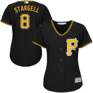 Outstanding Pirates #8 Willie Stargell Black Alternate Women's Stitched MLB Jersey Sports fans this is your chance Order soon to be part of the action