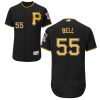 Outstanding Pittsburgh Pirates #55 Josh Bell Majestic Alternate Flex Base Authentic Collection Jersey Black