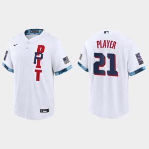 Outstanding Pittsburgh Pirates Custom 2021 MLB All Star Game Fan's Version White Jersey